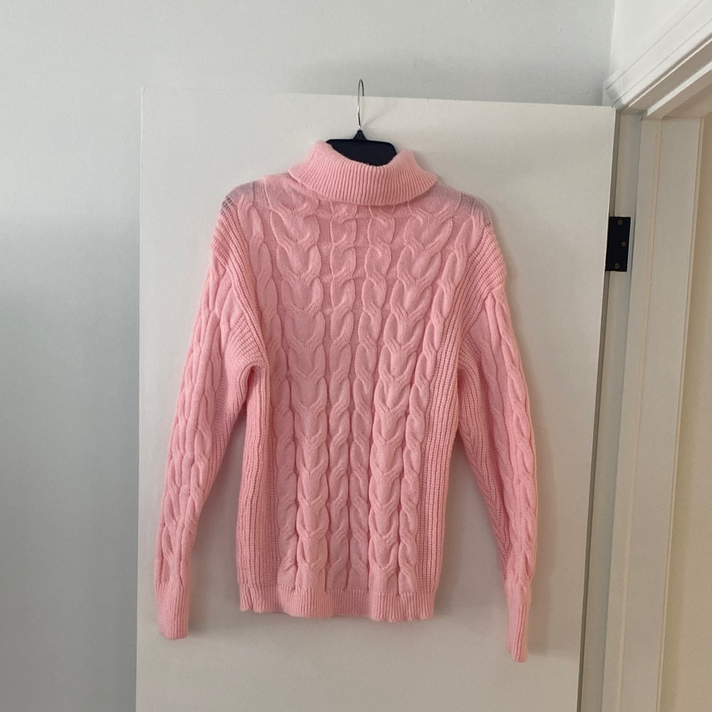 SHEIN Soft Pink Cowl Neck Sweater